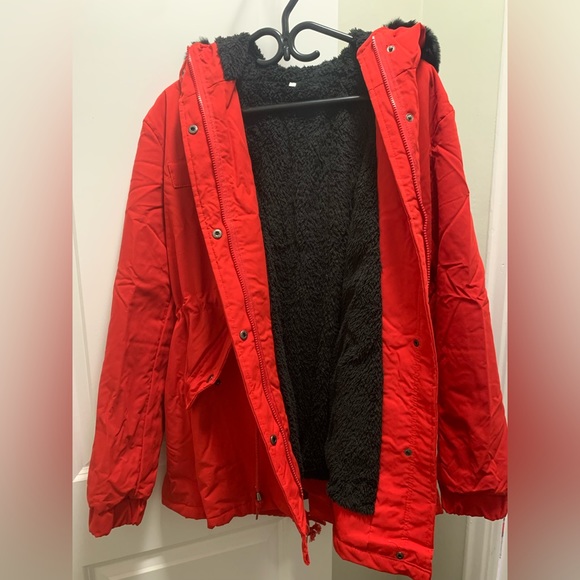 Red warm winter jacket. - Picture 1 of 3